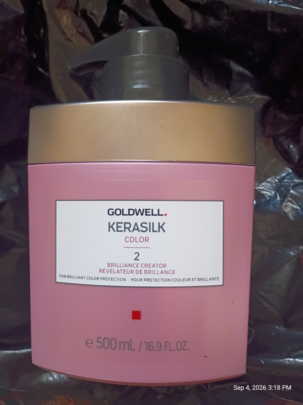 dwell Kerasilk Color Brilliance Creator Pink and Gold Pump Bottle